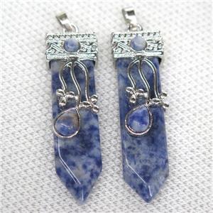 blue Sodalite arrowhead pendant, approx 13-52mm