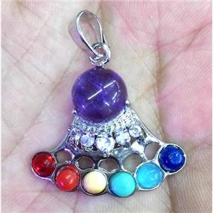 gemstone pendant, approx 25-28mm