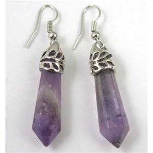 amethyst stick earring, approx 10-35mm