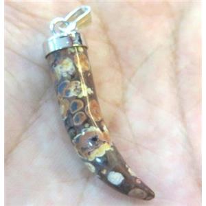 rhyolite horn pendant, approx 7-35mm