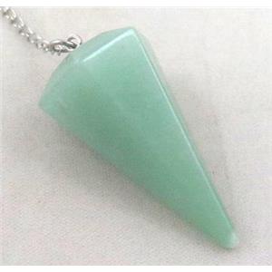 green aventurine pendulum pendant, approx 36mm