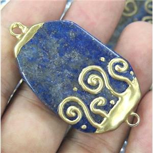 Lapis lazuli connector, freeform, approx 20-40mm