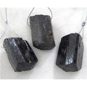 black tourmaline nugget pendant, freeform, approx 15-45mm