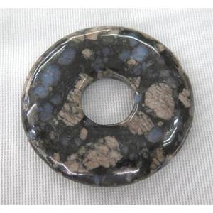 gray Opal Jasper donut pendant, approx 45-50mm