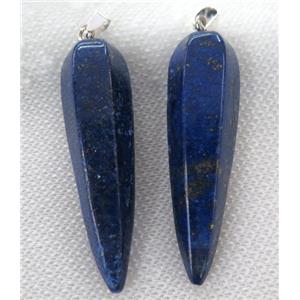 lapis lazuli pendulum pendant, blue, approx 15-55mm