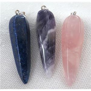 mix gemstone pendulum pendant, approx 15-55mm