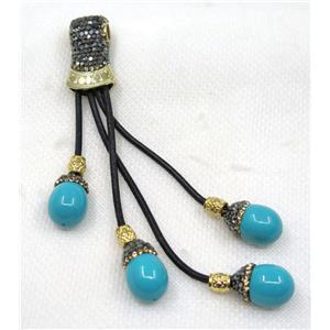 blue shell pearl tassel pave rhinestone, approx 15-120mm