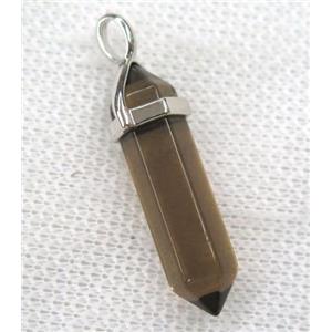 smoky crystal quartz pendant, dye, approx 10-30mm