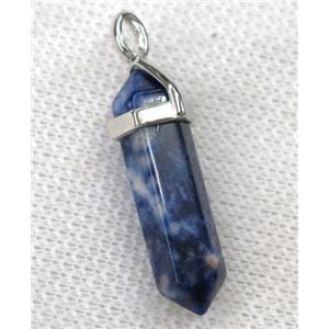 blue Sodalite bullet pendant, approx 10-30mm