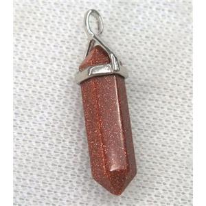 gold SandStone bullet pendant, approx 10-30mm