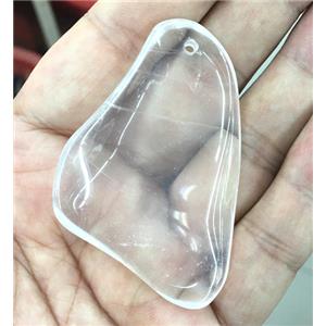 clear quartz slice pendant, freeform, polished, approx 30-50mm