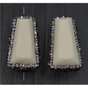 white Resin bead paved rhinestone, approx 12-30mm