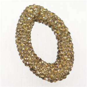 gemstone bead paved rhinestone, oval, approx 20-33mm