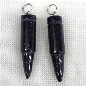 blue Sandstone bullet pendant, approx 10x40mm