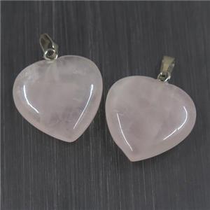 Rose Quartz heart pendant, approx 20mm