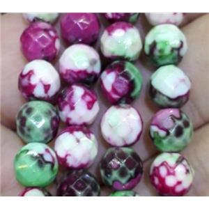 Rainforest jasper beads, faceted round, stability, 6mm dia, approx 66pcs per st