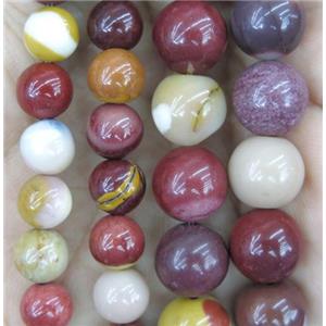 round Mookaite beads, approx 10mm dia