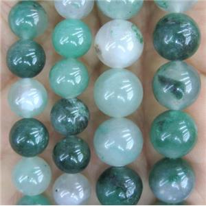 African Green chalcedony bead, round, approx 8mm dia