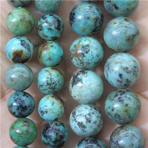 green African Turquoise round Beads, approx 6mm dia