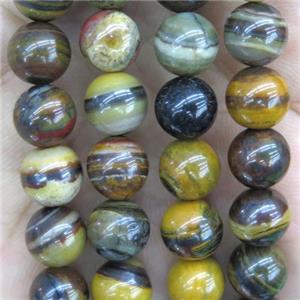 Iron Zebra Jasper Beads, yellow, approx 8mm dia