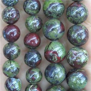 DragonBlood Jasper Beads, green, Grade AA, approx 4mm dia