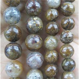 round gold Leaf Jasper beads, approx 8mm dia