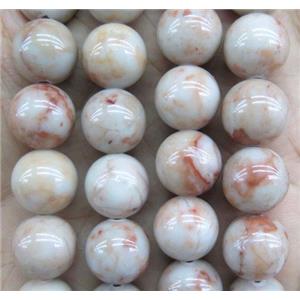 round Orange Picasso Jasper beads, approx 12mm dia