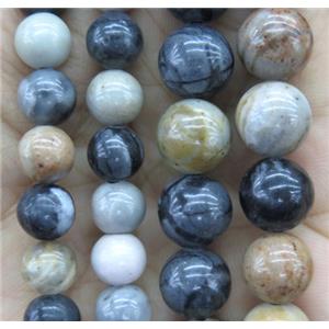 round Picasso Jasper beads, approx 12mm dia