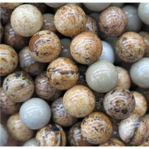 round Picture Jasper beads, approx 6mm dia