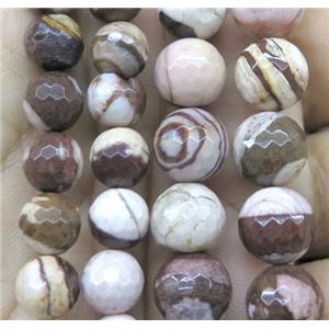 Australian Zebra Jasper beads, faceted round, approx 6mm dia