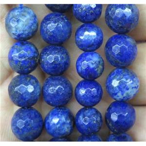 blue Lapis Lazuli beads, faceted round, approx 6mm dia