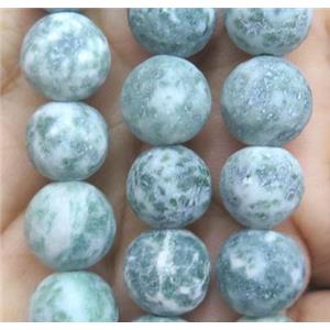 round green spotted dalmatian jasper bead, matte, approx 6mm dia