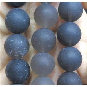 round matte Smoky Quartz Beads, approx 4mm dia