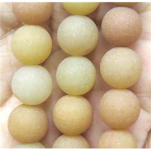 round matte Yellow Jade Bead, approx 8mm dia