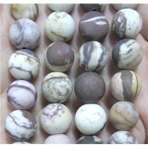 Australian Zebra Jasper beads, matte round, approx 10mm dia