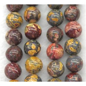 round Red LeopardSkin Jasper beads, approx 10mm dia