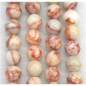 red Silk Jasper beads, round, approx 4mm dia