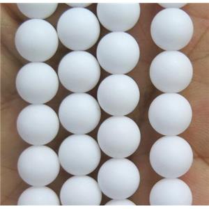 round matte white Porcelain beads, approx 8mm dia