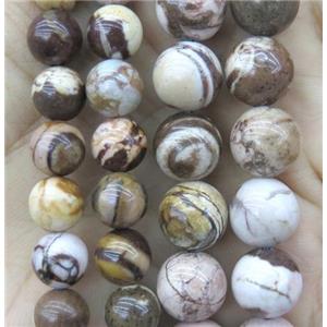 Zebra Jasper Beads, round, coffee, approx 8mm dia