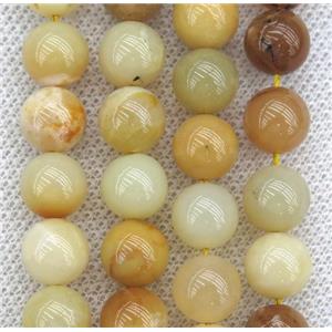 round Yellow Opal Jasper Beads, approx 6mm dia