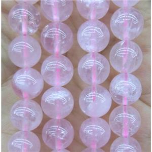 round Rose Quartz Beads, pink dye, approx 8mm dia