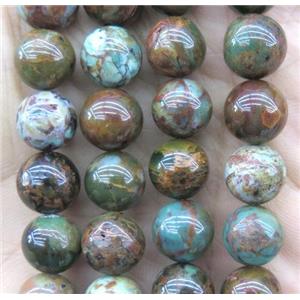 round green coffee Turquoise beads, approx 6mm dia