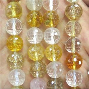 mixed gemstone beads, faceted round, approx 12mm dia