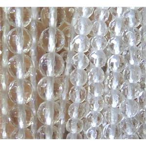 Clear Quartz beads, faceted round, approx 12mm dia