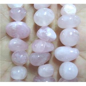 rose quartz bead chips, approx 8-12mm