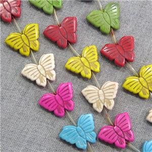 synthetic Turquoise butterfly beads, mix color, approx 20x25mm