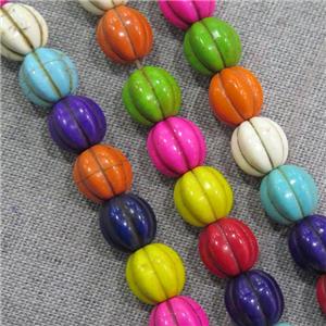 synthetic Turquoise pumpkin beads, mix color, approx 14mm dia