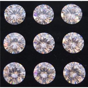 white Cubic Zirconia cabochon, drip diamond shaped, approx 6.5mm dia