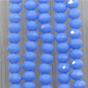 blue chinese crystal glass beads, faceted rondelle, approx 2.5x3mm, 150 pcs per st