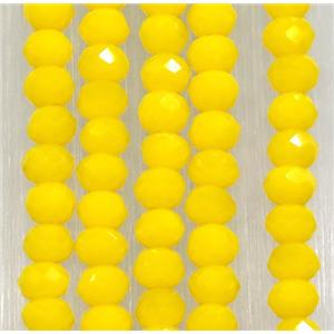 yellow chinese crystal glass beads, faceted rondelle, approx 2.5x3mm, 150 pcs per st